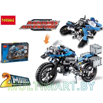 Конструктор Decool 3369A Мотоцикл BMW R1200 GS 2 в 1 (603 детали) картинка 5